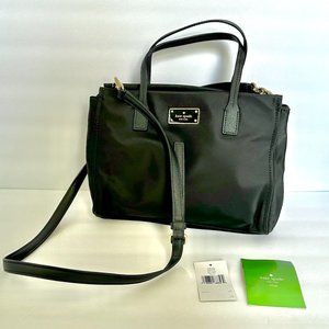 kate spade Small Loden Black Avenue Nylon Crossbody Satchel
